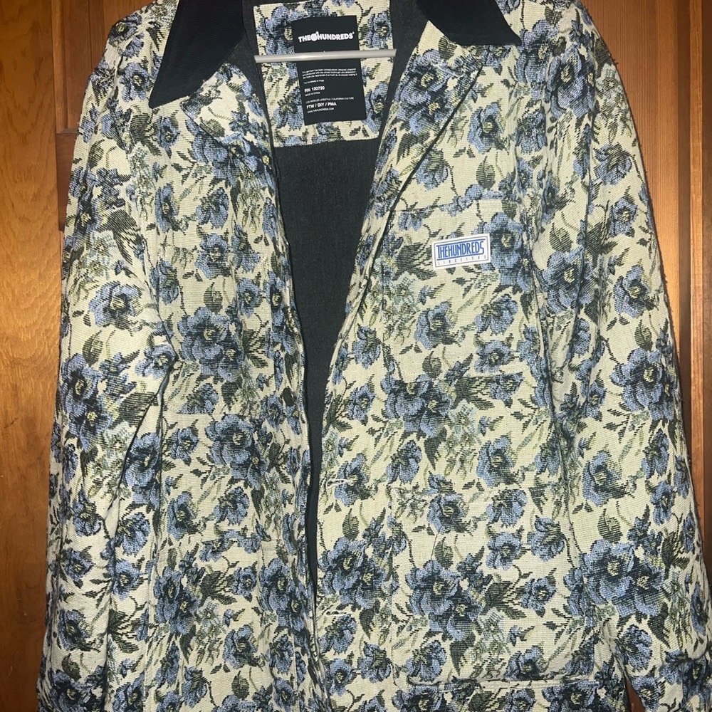 The Hundreds Cream and Blue Floral Women's Blazer